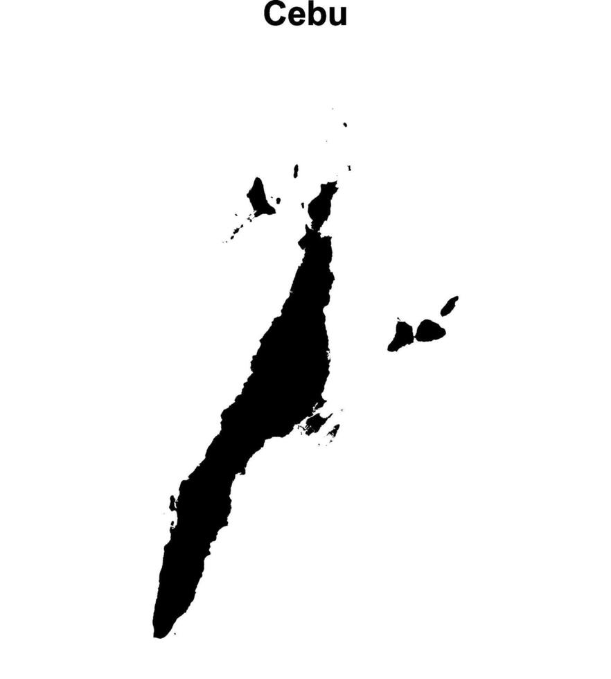 Cebu province blank outline map vector