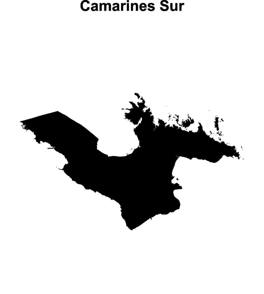 Camarines Sur province blank outline map vector