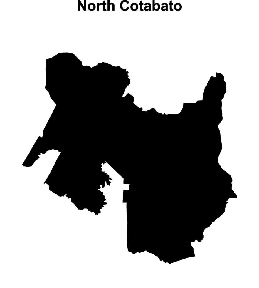 North Cotabato province blank outline map vector