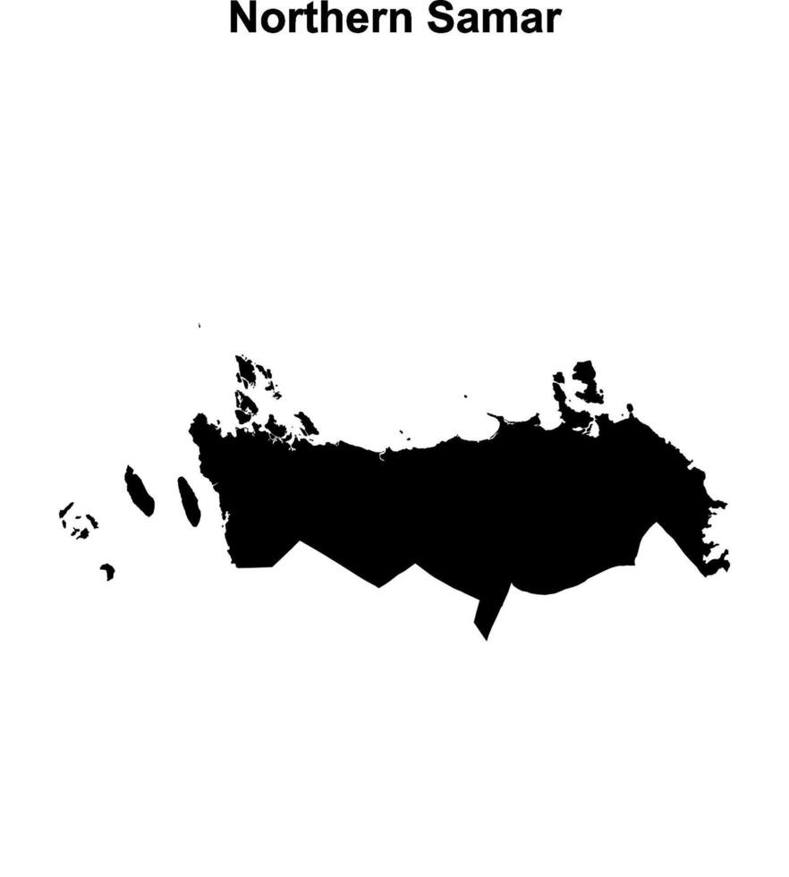 Northern Samar province blank outline map vector