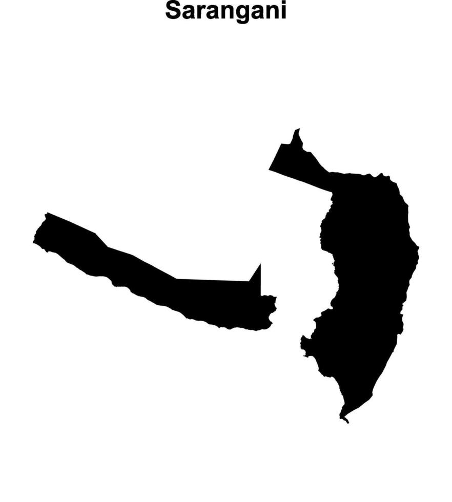 Sarangani province blank outline map vector