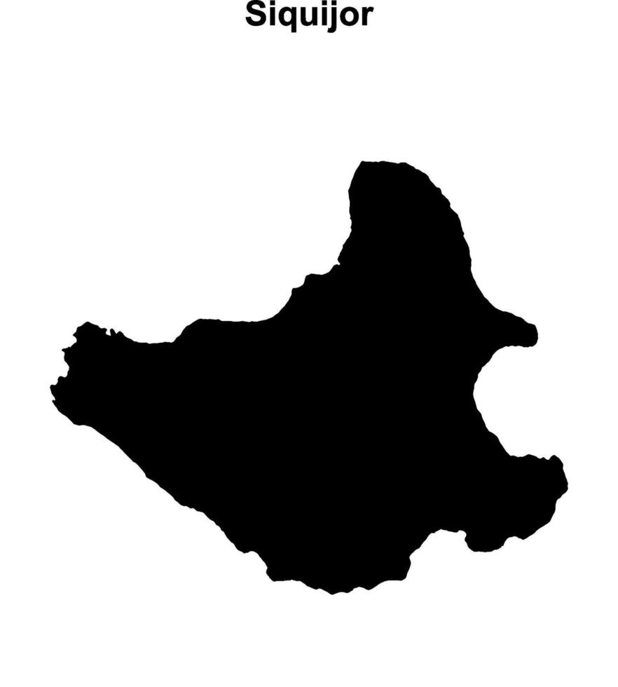 Siquijor province blank outline map vector