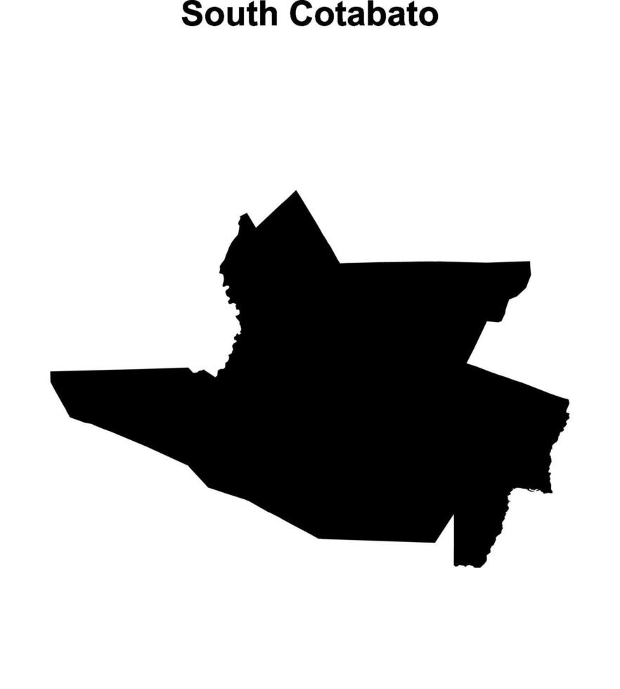 South Cotabato province blank outline map vector