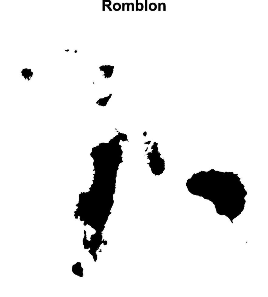 Romblon province blank outline map vector