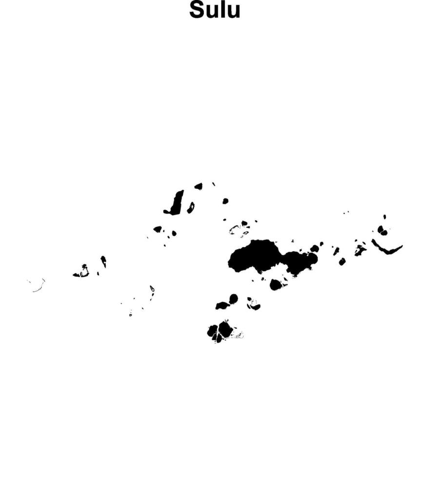 Sulu province blank outline map vector