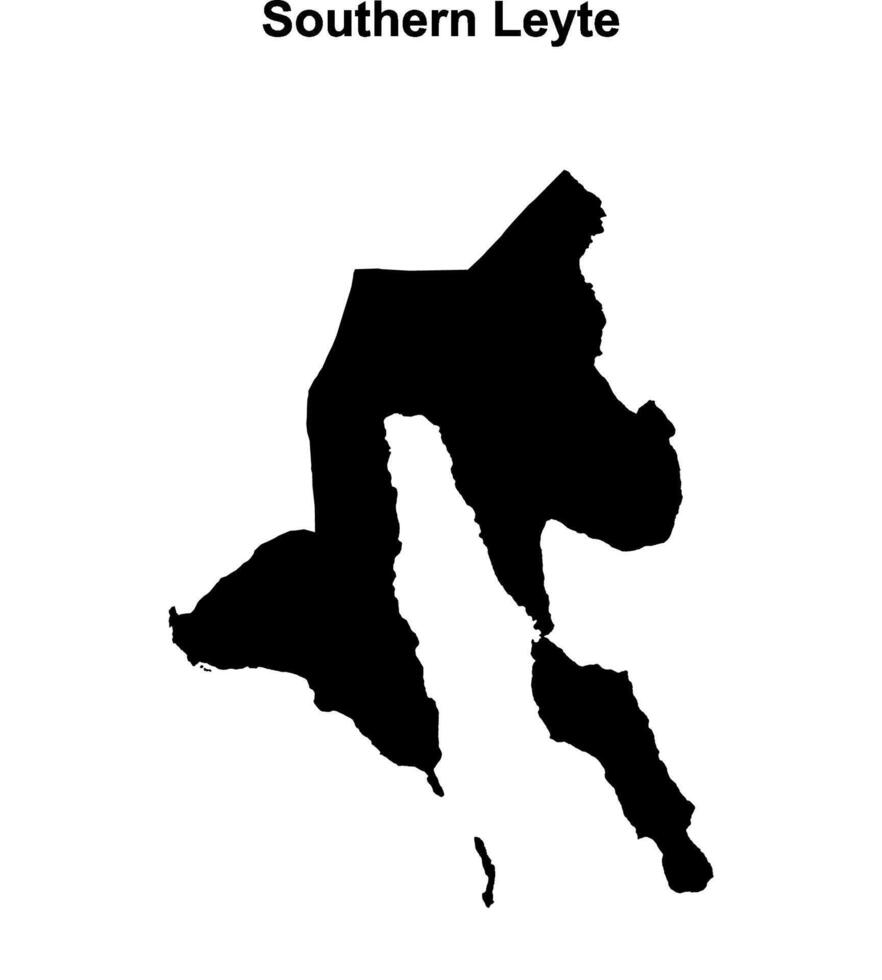 Southern Leyte province blank outline map vector