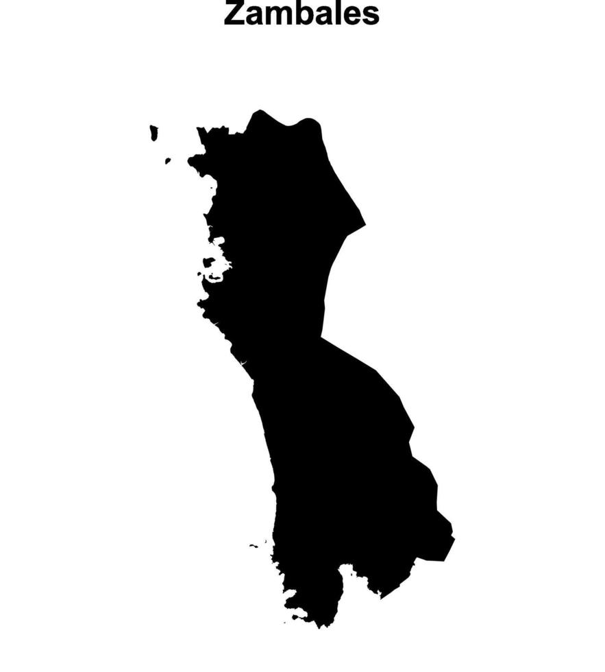 Zambales province blank outline map vector