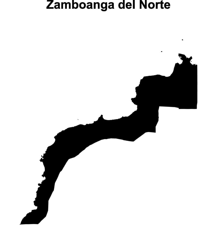 Zamboanga del Norte province blank outline map vector