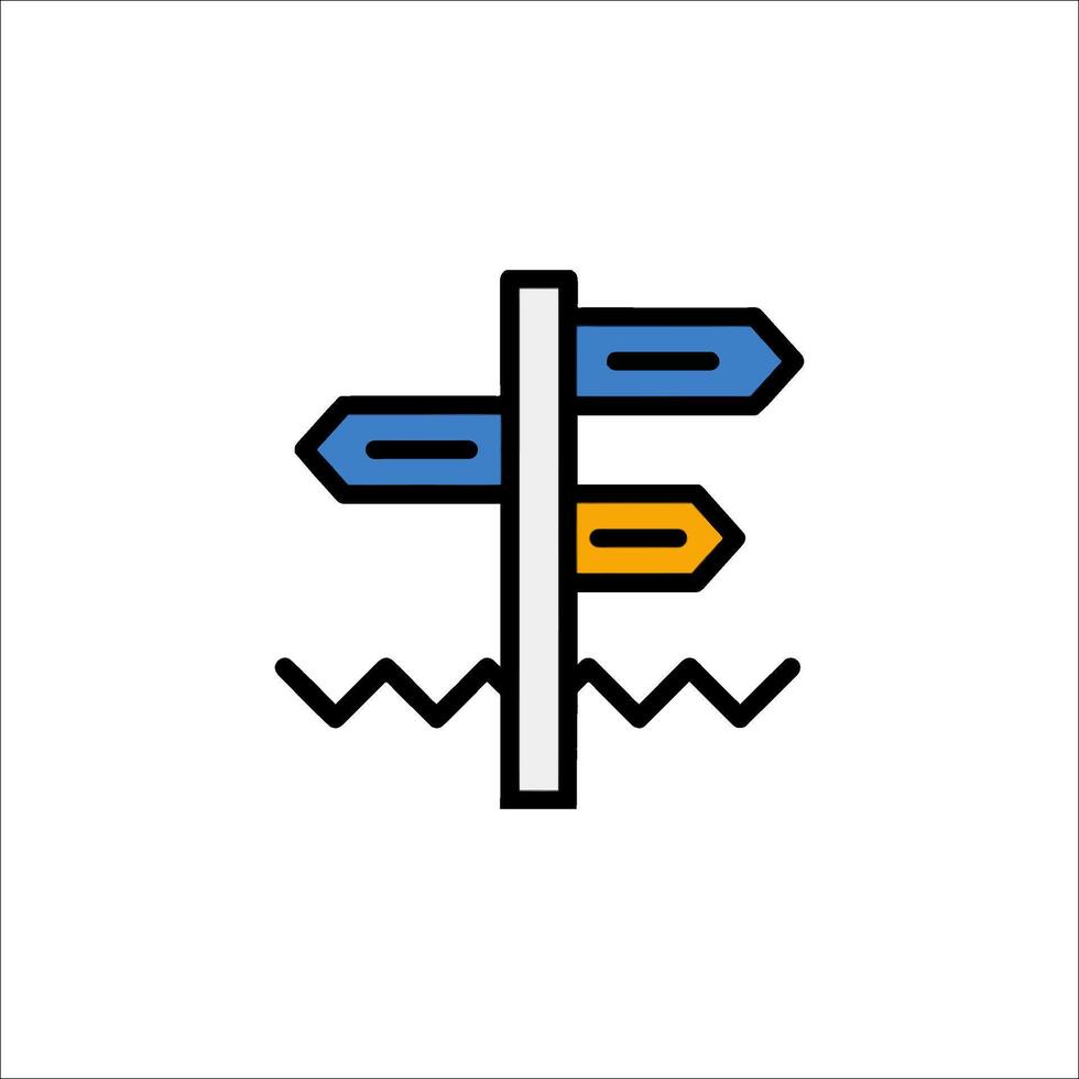 A sign pointing to the right and left vector