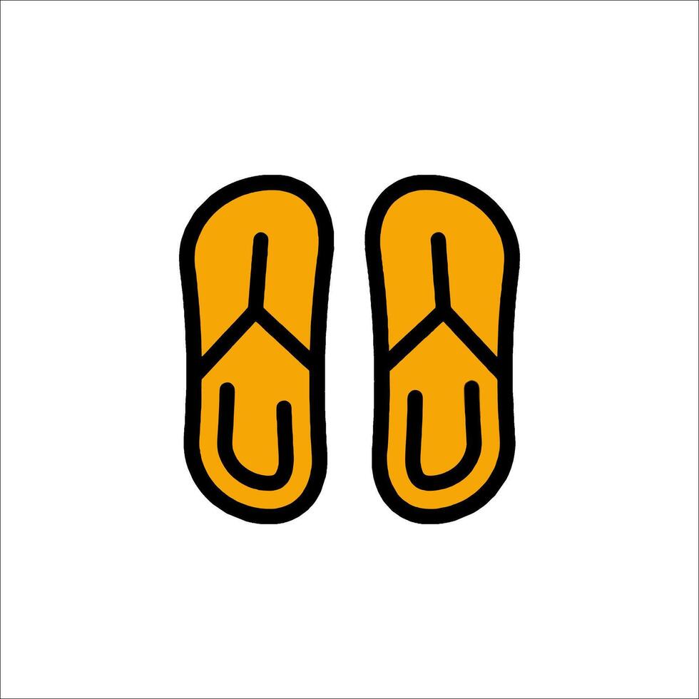 A pair of flip flops on a white background vector