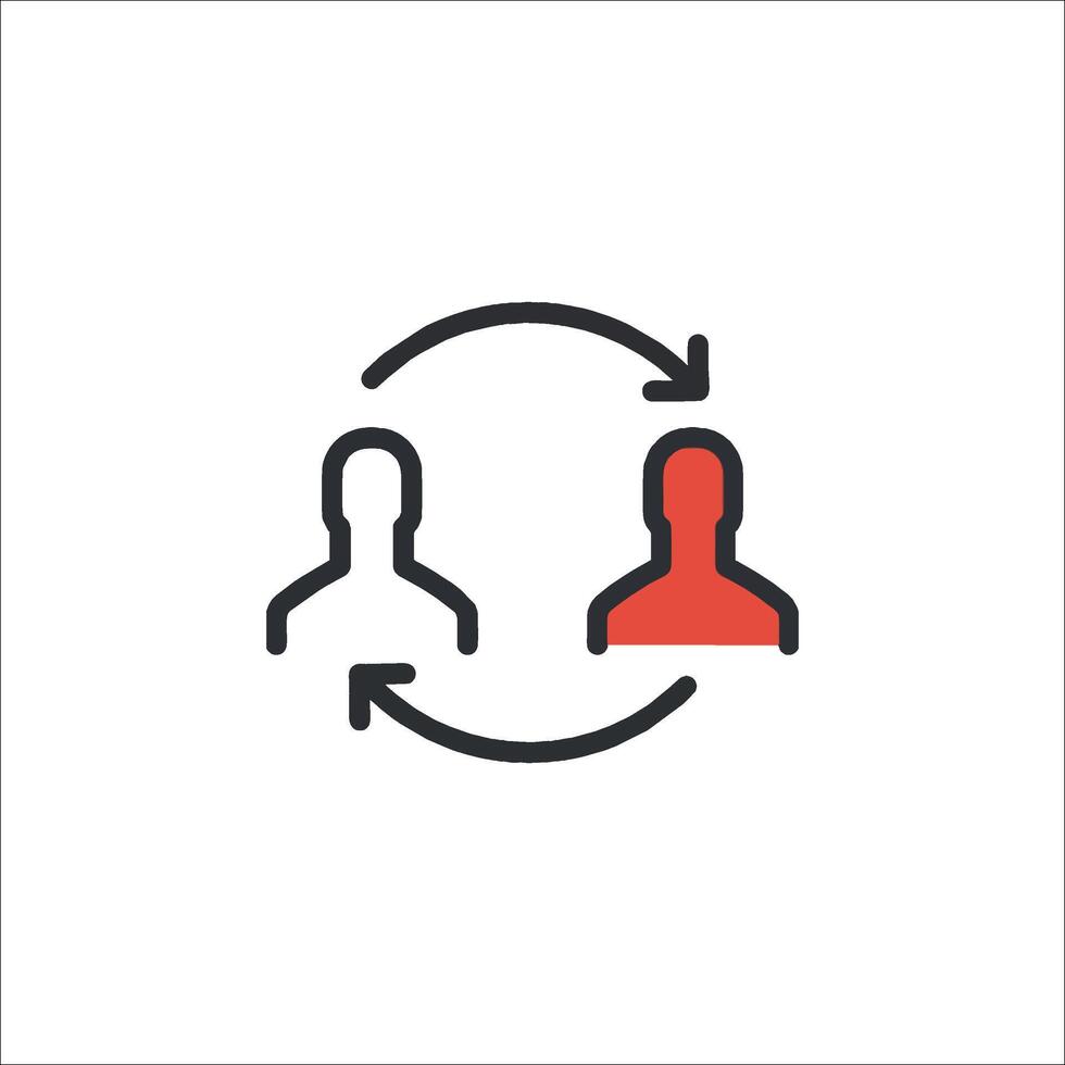 A simple icon of two people in a circle vector