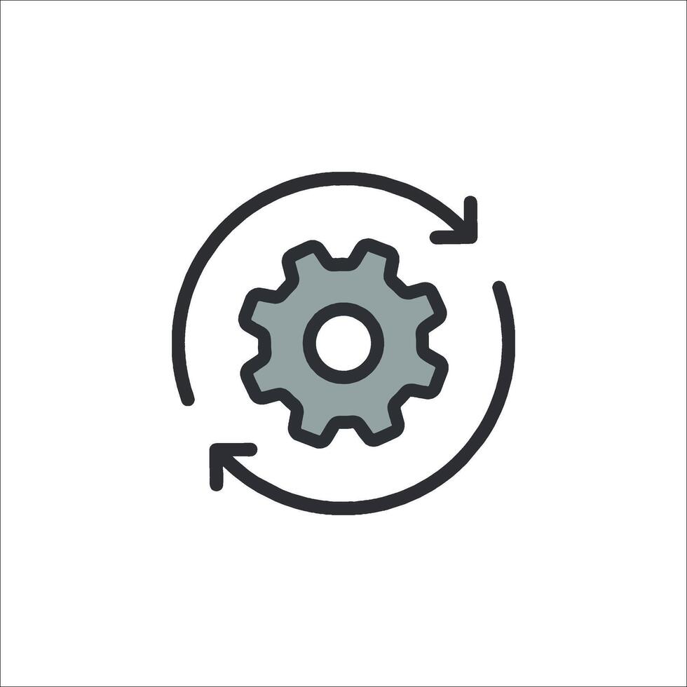 A gear wheel and arrow icon vector