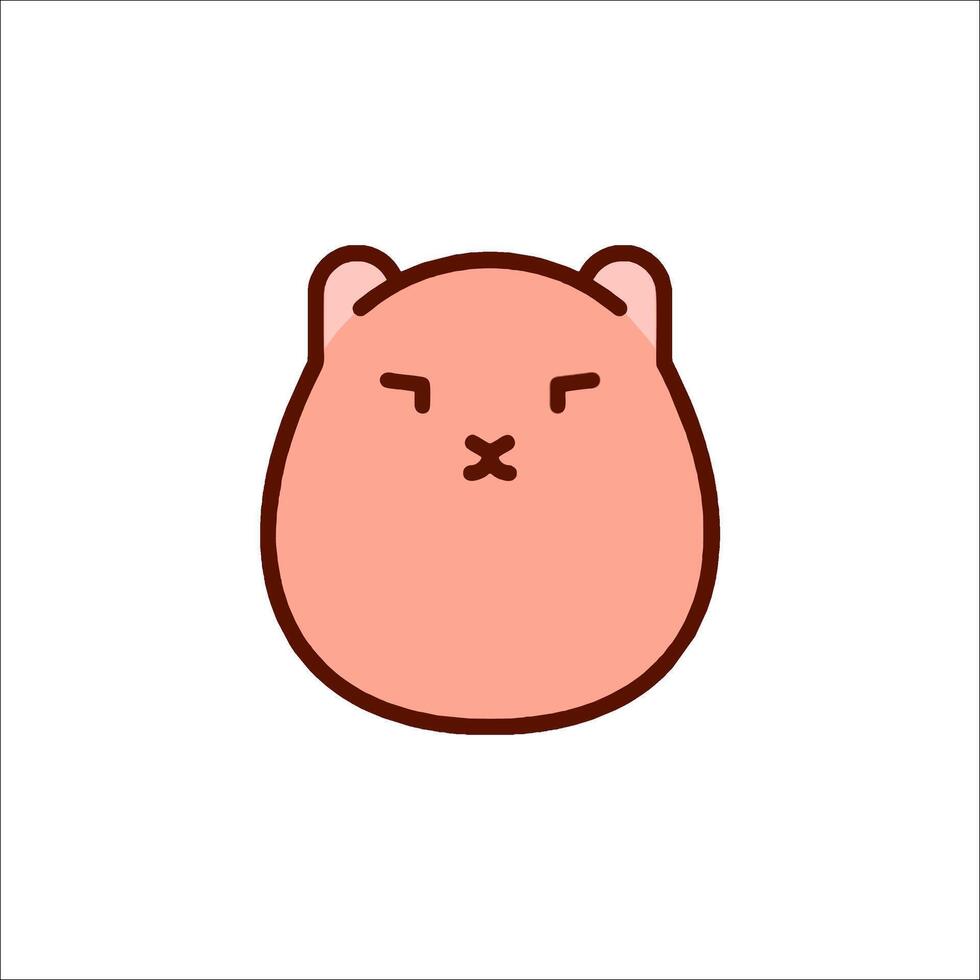 A cute little hamster face on a white background vector