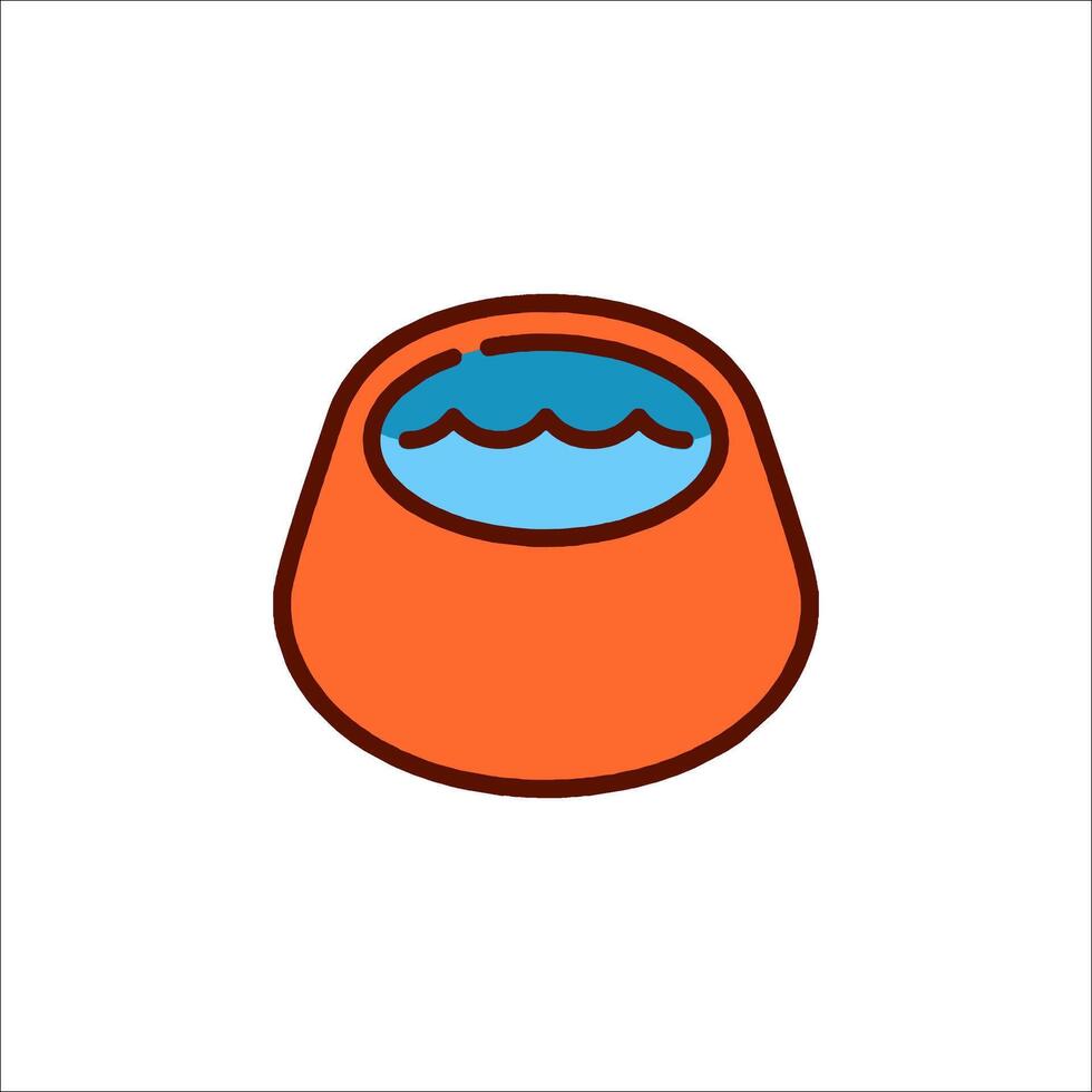 An orange bowl with water in it vector