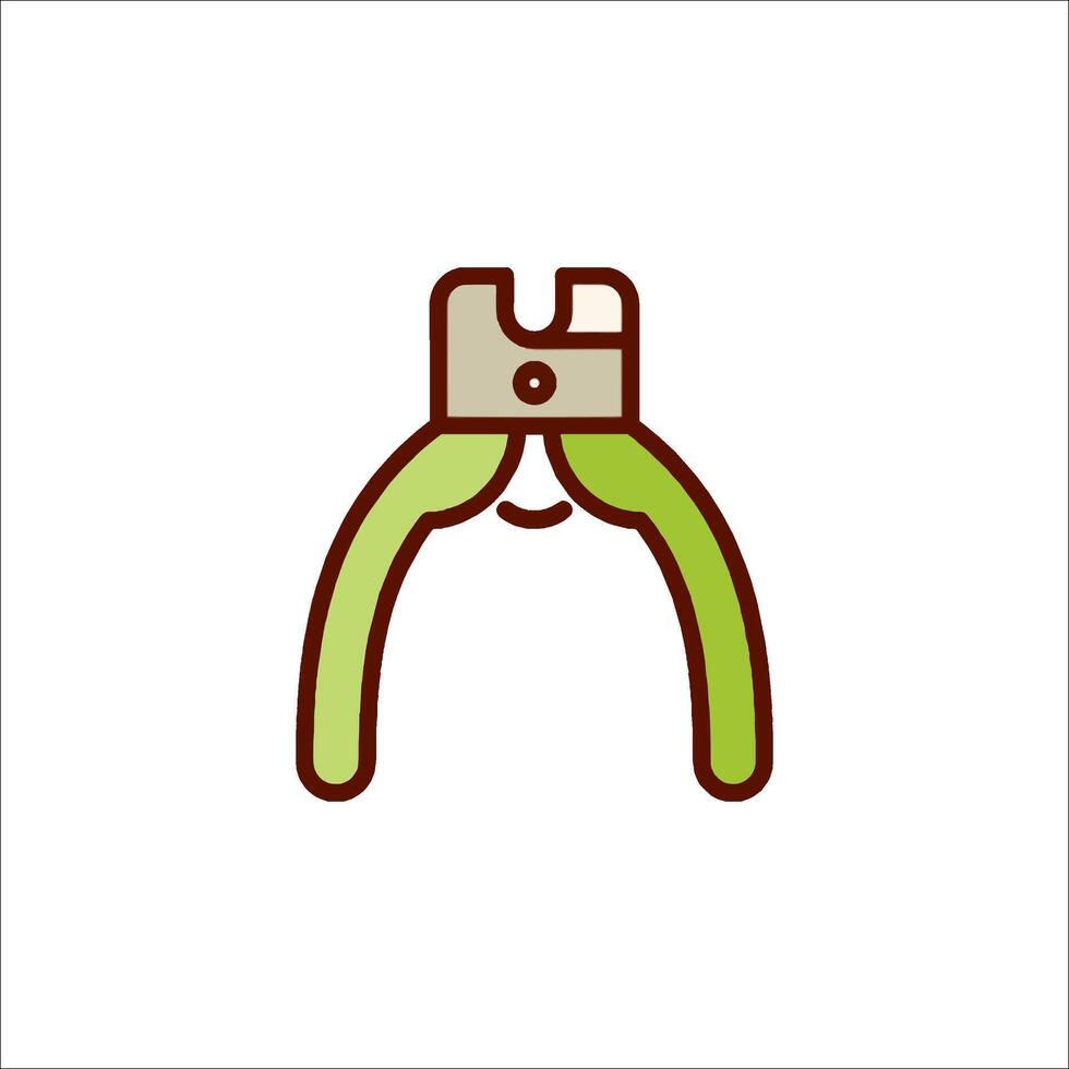 A green pliers icon on a white background vector