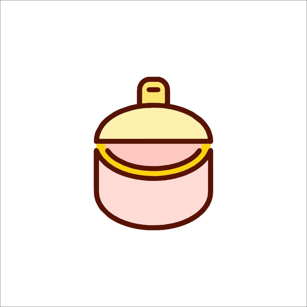 A pink and yellow pot with a lid on it vector