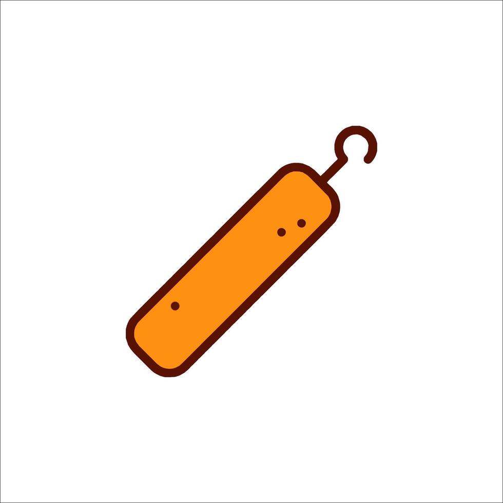 A sausage on a hook icon vector
