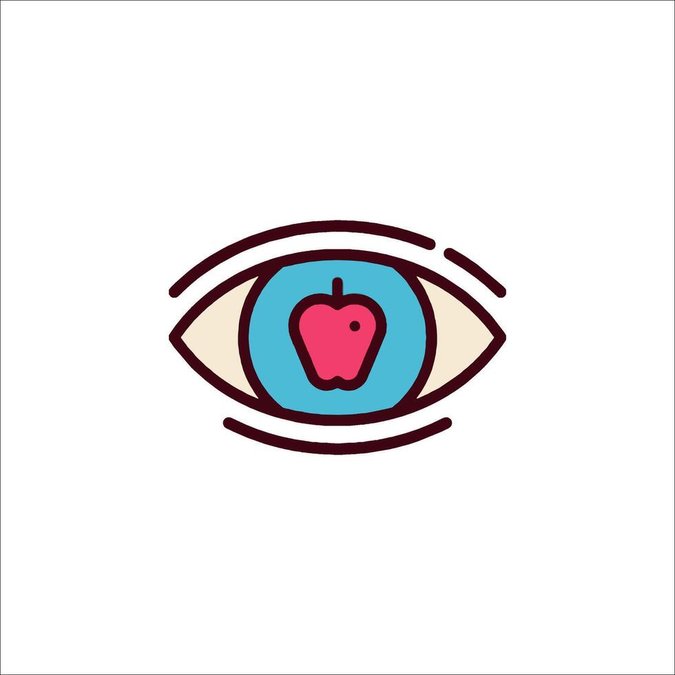 An apple in the eye icon vector