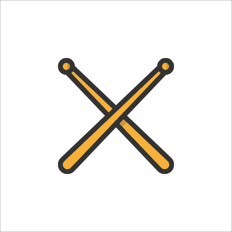 Two crossed sticks icon on white background vector