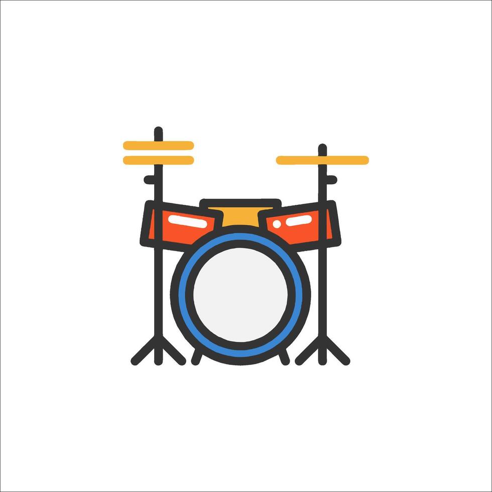 A drum set icon on a white background vector