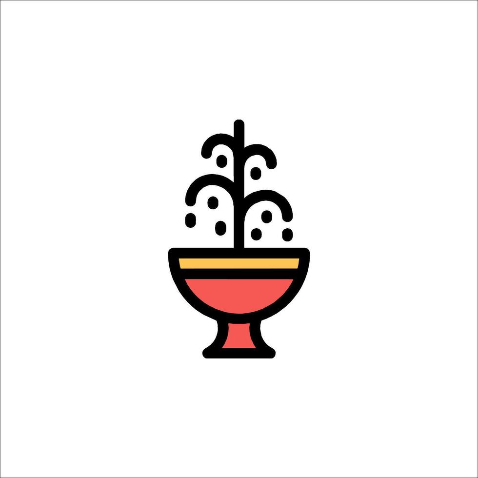 A red bowl with water in it and a red spout vector