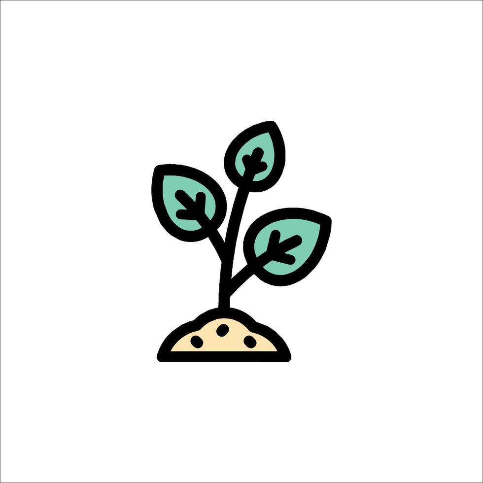 A plant icon with a small green plant vector