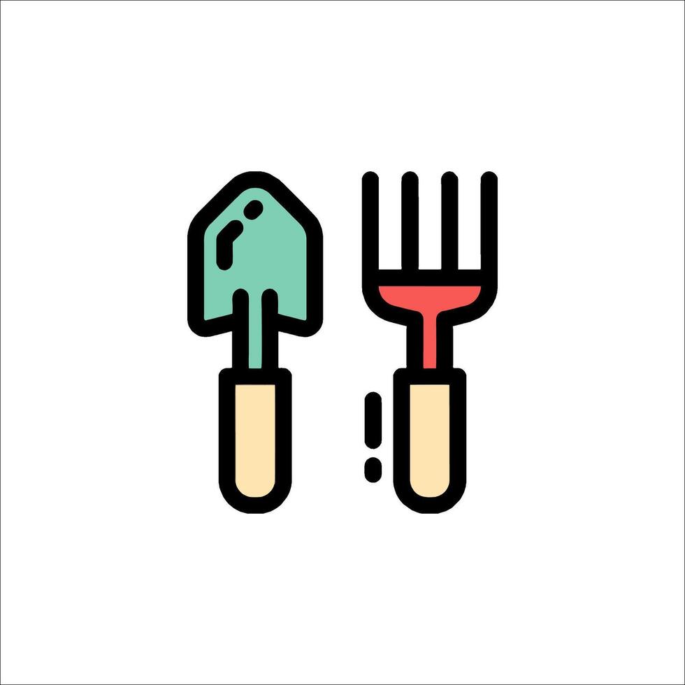Garden tools icon illustration vector