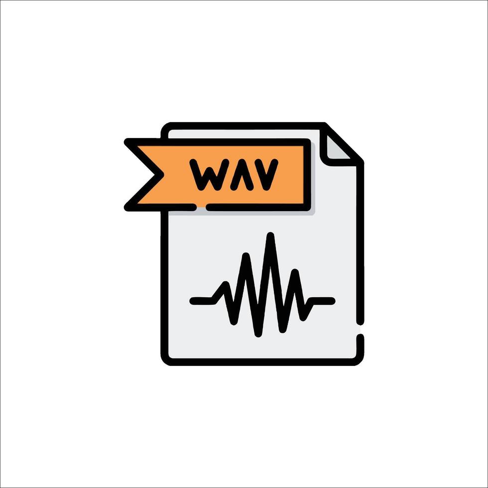 Wav file icon illustration vector