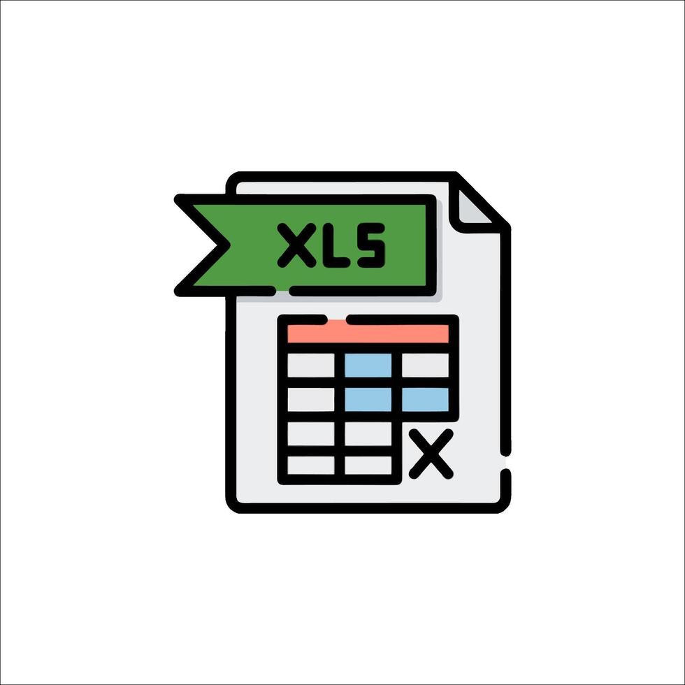 Xls spreadsheet icon illustration vector