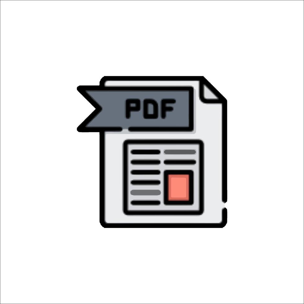 Pdf icon illustration vector