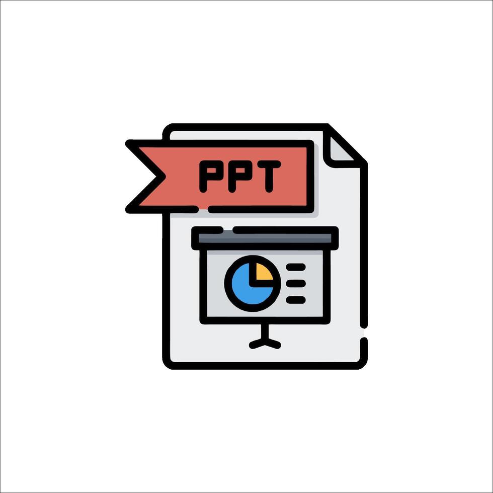 A presentation icon with a red ribbon vector
