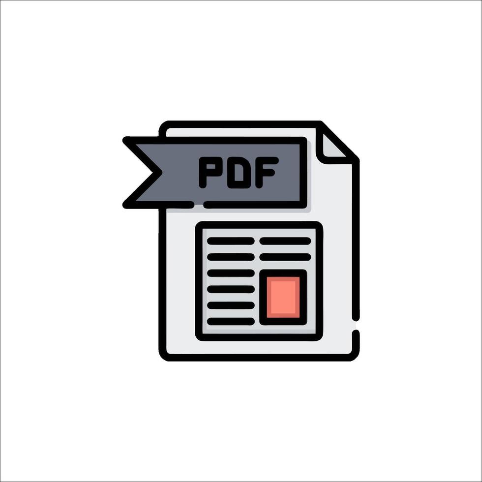 Pdf icon illustration vector