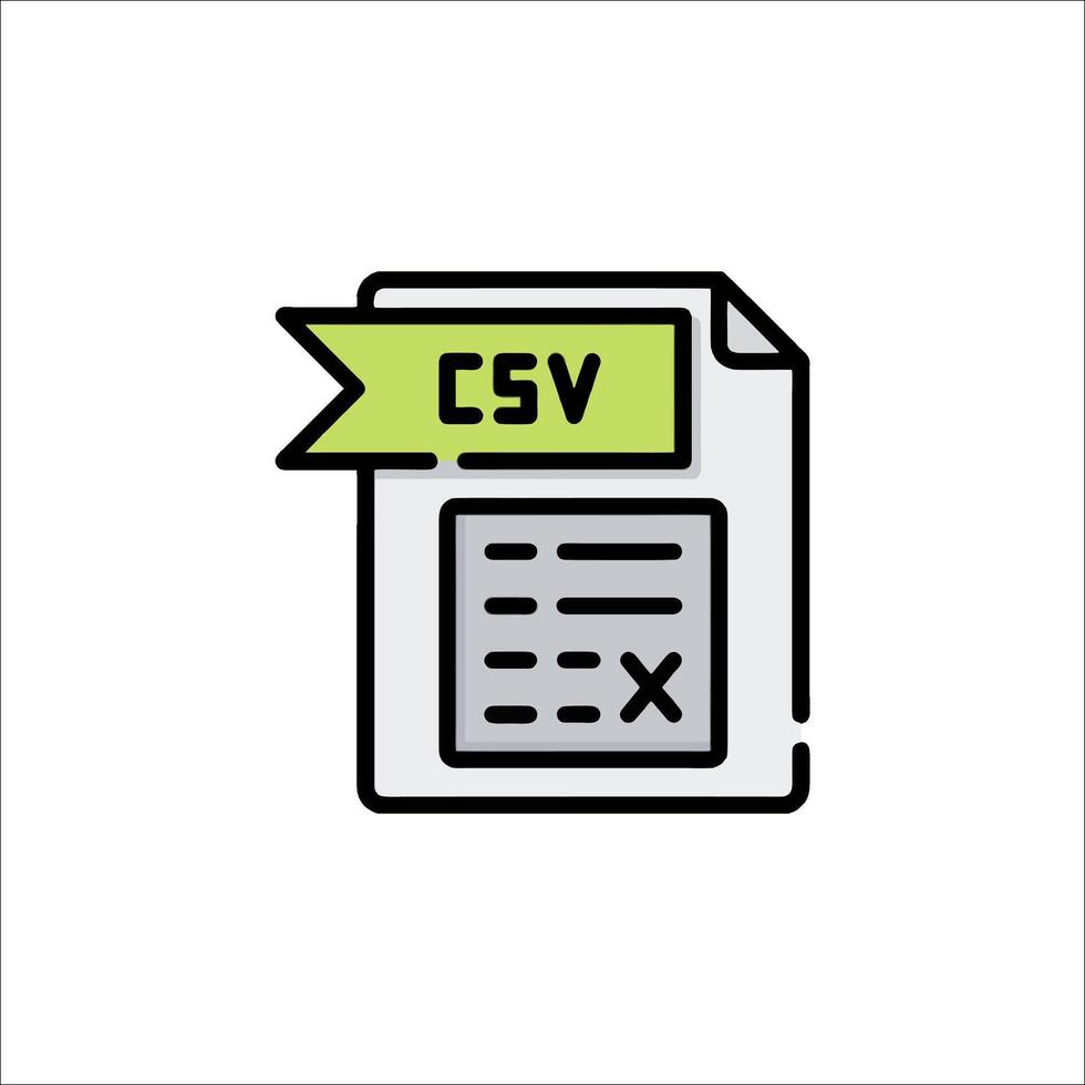 Csv file icon illustration vector