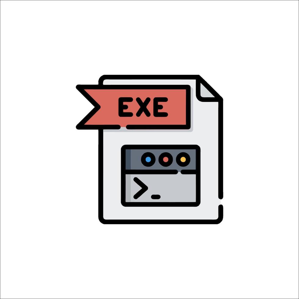 Exe icon illustration vector