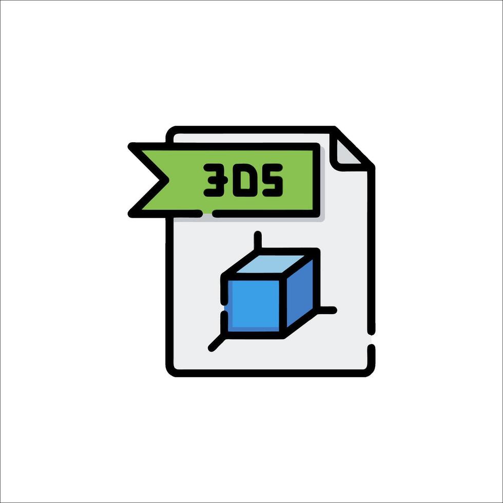 3d file icon illustration vector