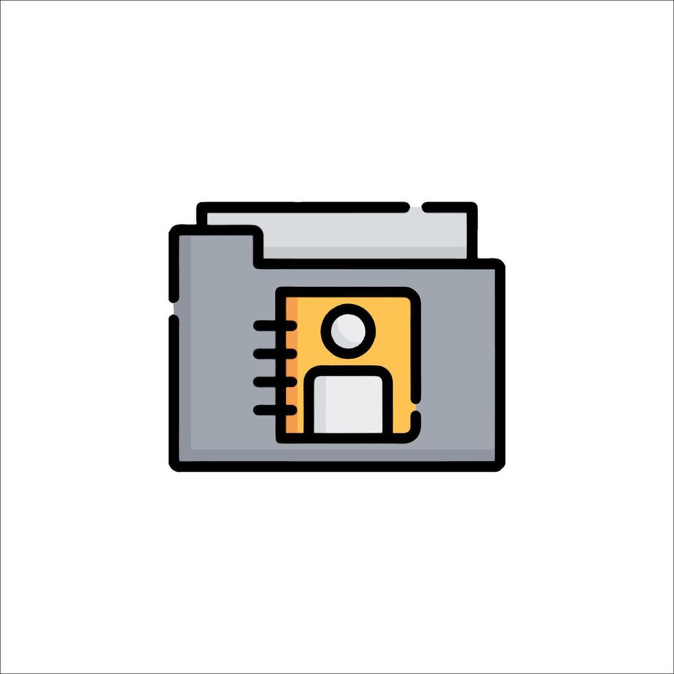 A folder icon with a person inside vector