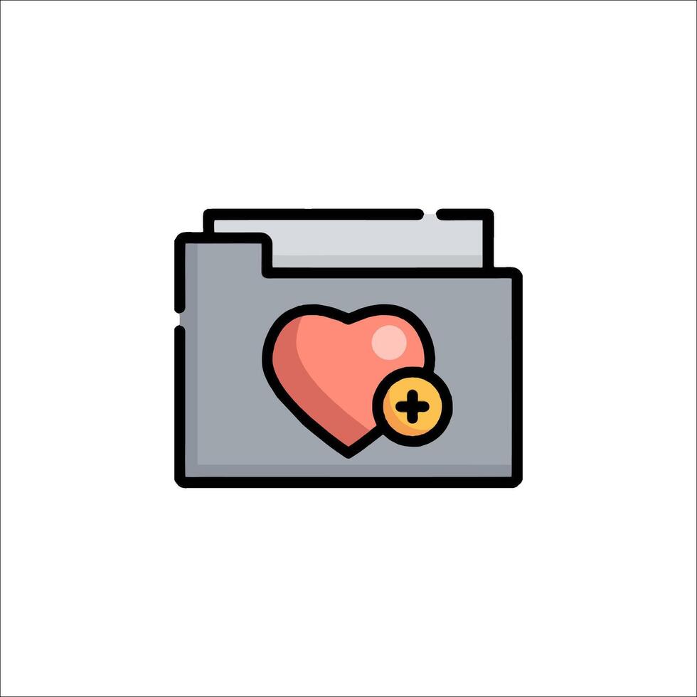 A folder with a heart icon vector