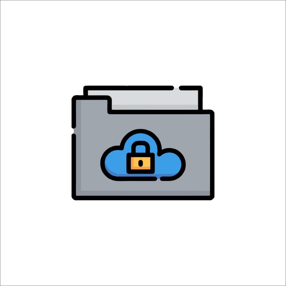 Cloud folder icon illustration vector