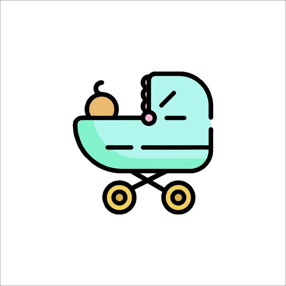 Baby carriage icon illustration vector
