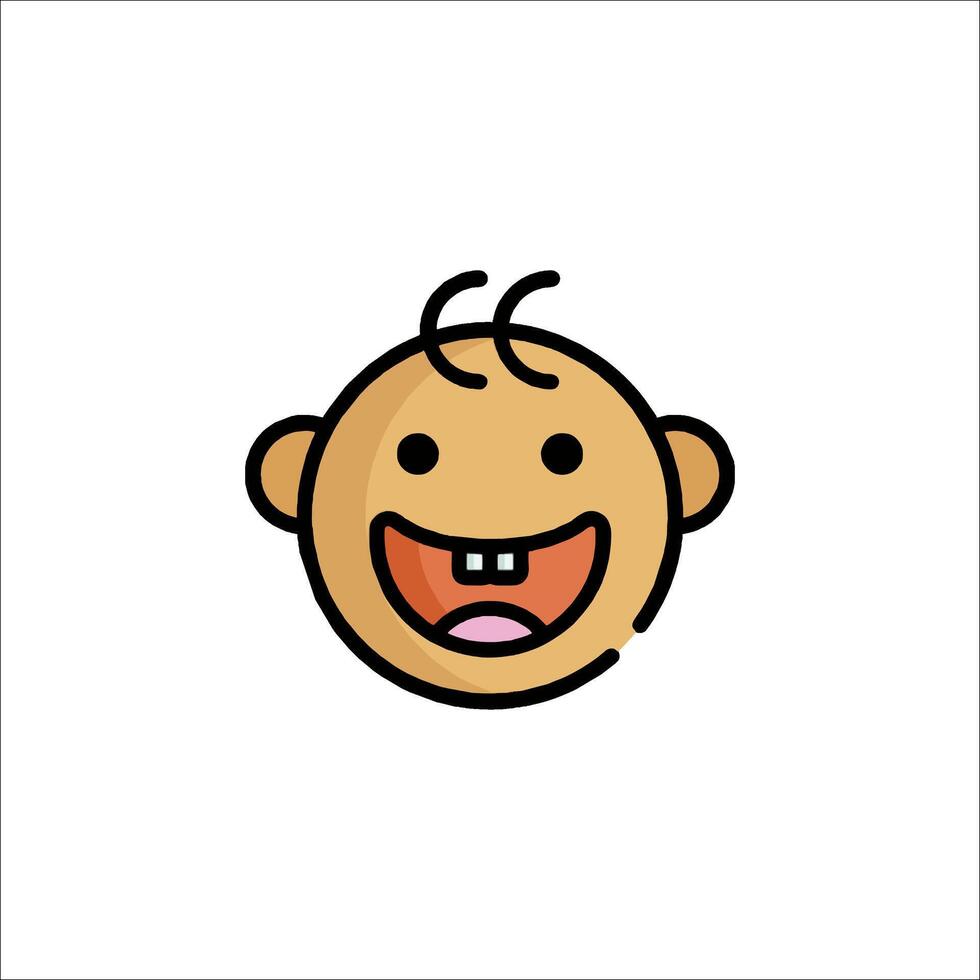 A cartoon baby face with a smile on it vector