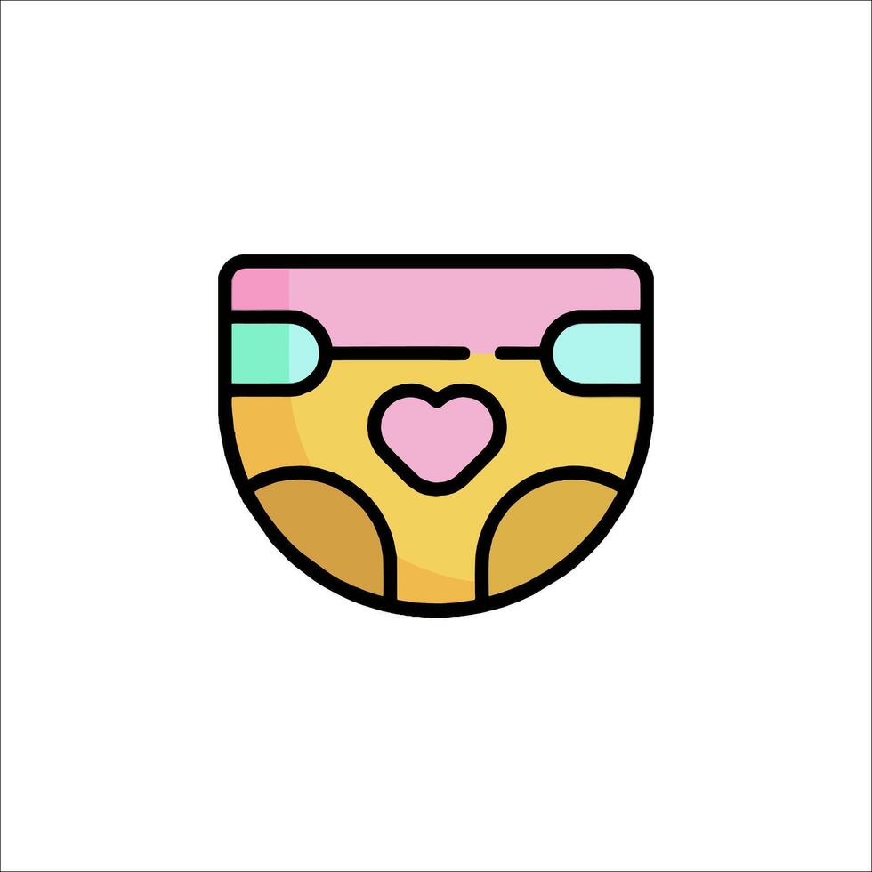 A cartoon diaper with a heart on it vector