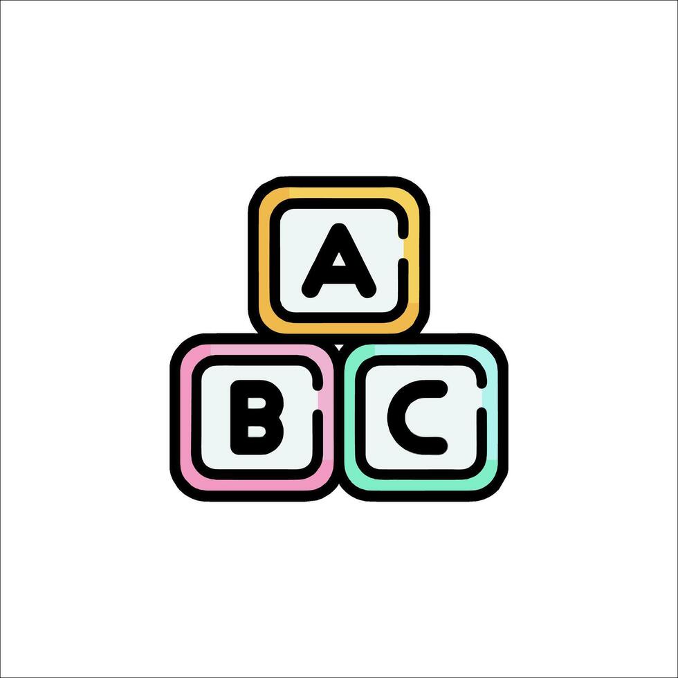 Abc block alphabet logo icon illustration vector