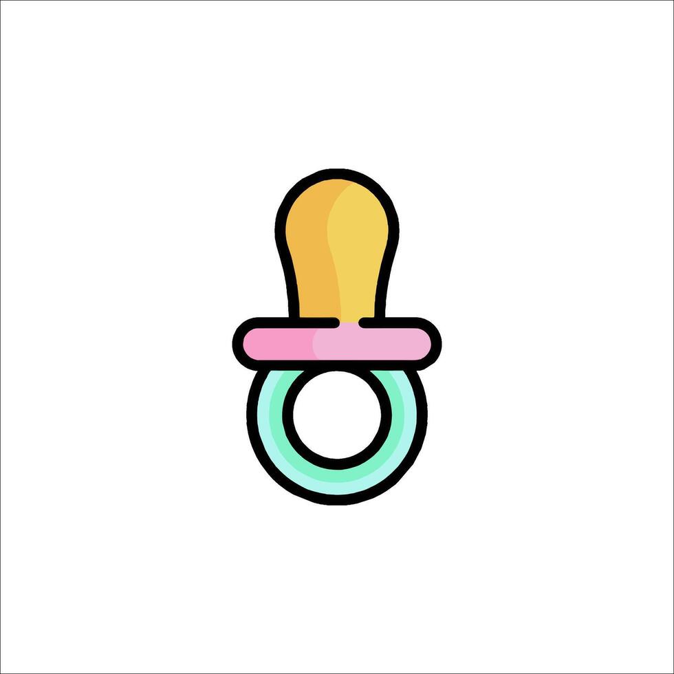 A baby pacifier icon in a flat style vector