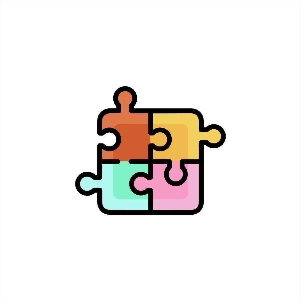 A colorful puzzle piece icon vector