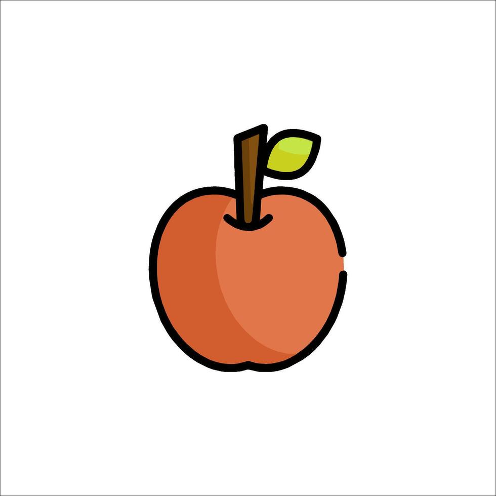 An apple icon with a leaf on it vector