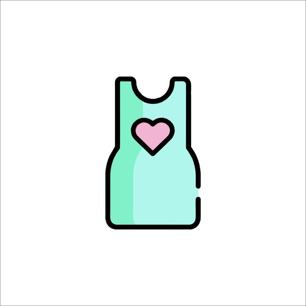 A dress with a heart on it vector