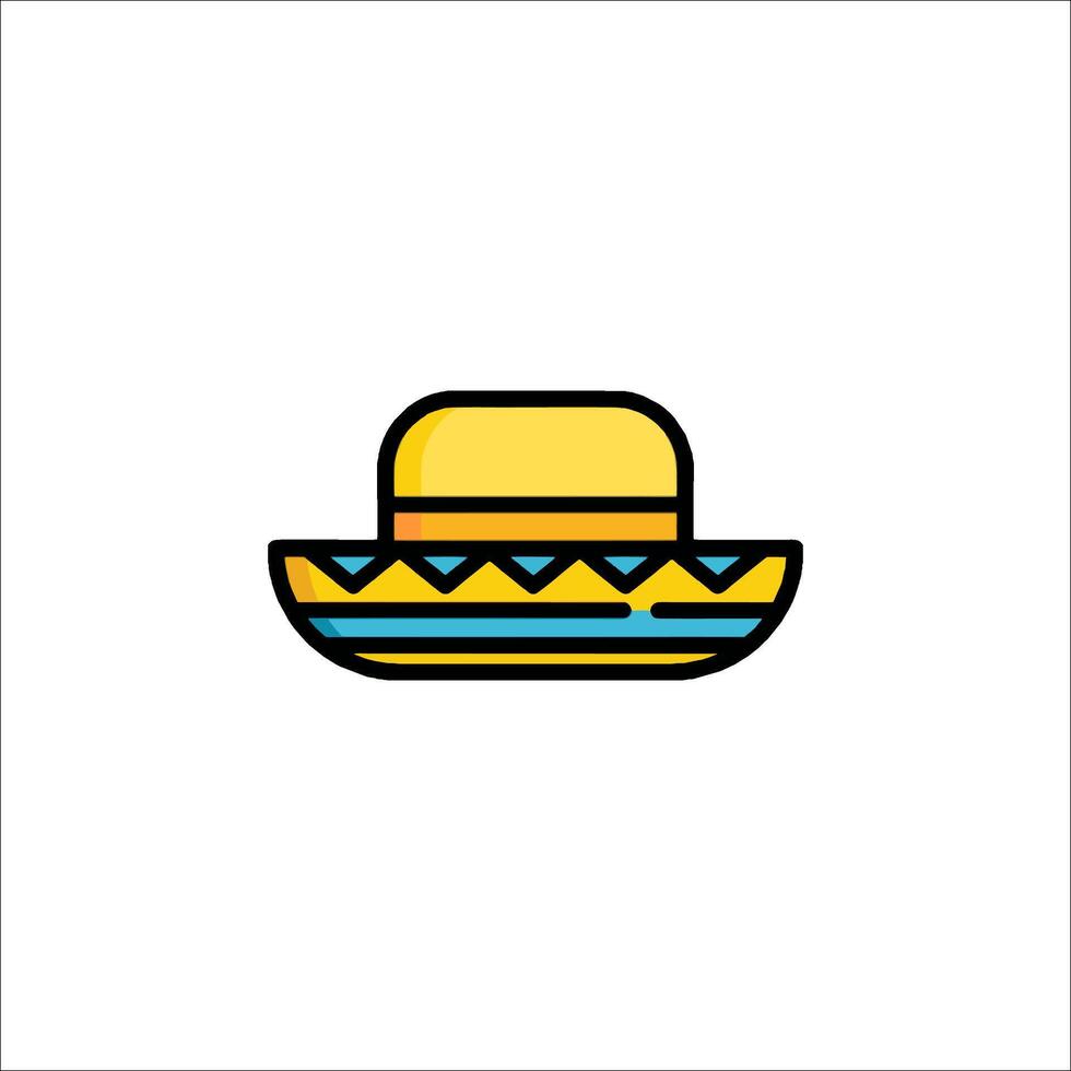 Mexican hat icon in a flat style vector