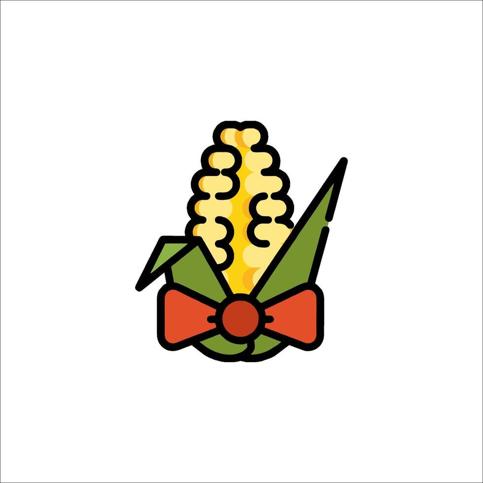 Corn logo with bow tie and corn vector