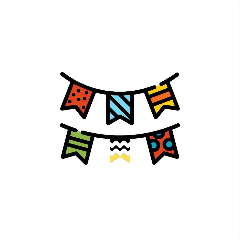 A colorful banner with a bunch of bunting vector