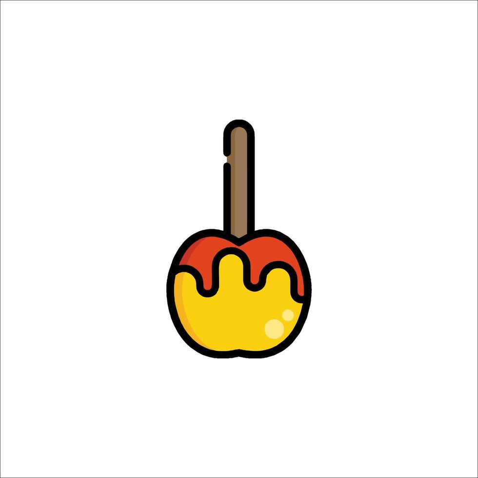 A candy apple icon with a stick on top vector